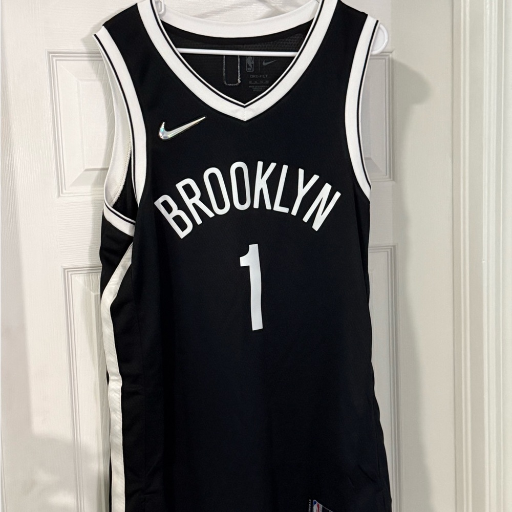 NBA Brooklyn Nets Mikail Bridges Nike Black and White Dri-FIT Jersey